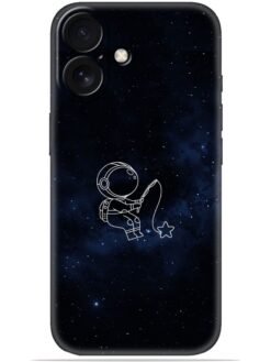 Astronaut design Soft Mobile Cover for Apple Iphone 16 Plus