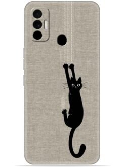 Black cat design Soft Silicone Mobile Case for Tecno Spark 7