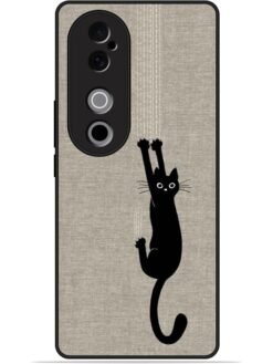 Black cat design Glossy Metal TPU Phone Cover for Vivo V40 (5G)