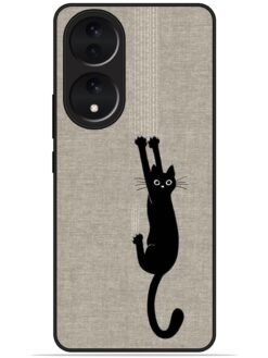Black cat design Glossy Metal TPU Phone Cover for Vivo Y100 (5G)/Y100A (5G)