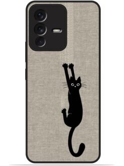 Black cat design Glossy Metal TPU Phone Cover for Vivo V23 (5G)