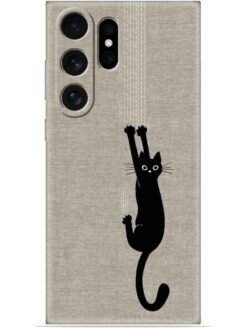 Black cat design Soft Mobile Cover for Samsung Galaxy S23 Ultra