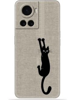 Black cat design Soft Mobile Cover for Oneplus 10R (5G)