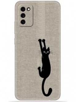 Black cat design Soft Mobile Cover for Samsung Galaxy A03S