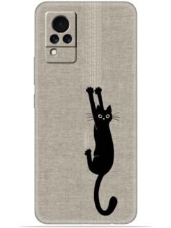 Black cat design Soft Mobile Cover for Vivo V21 (5G)