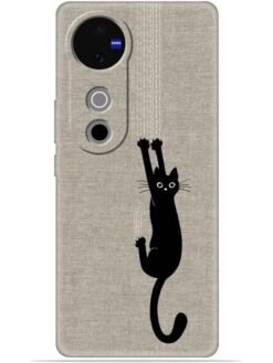 Black cat design Soft Mobile Cover for Vivo V40 (5G)
