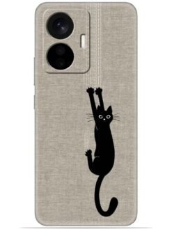 Black cat design Soft Mobile Cover for Vivo T1 (44W)