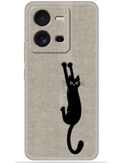 Black cat design Soft Silicone Mobile Case for Vivo V25 (5G)