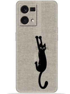 Black cat design Soft Silicone Mobile Case for Oppo F21 Pro (4G)