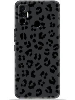Black leopard print Soft Silicone Mobile Case for Tecno Spark 7