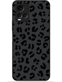 Black leopard print Glossy Metal TPU Phone Cover for Vivo Y33S/Y33T