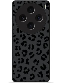 Black leopard print Glossy Metal TPU Phone Cover for Vivo X100 (5G)