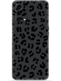 Black leopard print Soft Mobile Cover for Oppo A74 (5G)