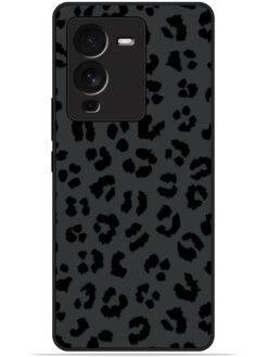 Black leopard print Glossy Metal TPU Phone Cover for Vivo V25 Pro (5G)