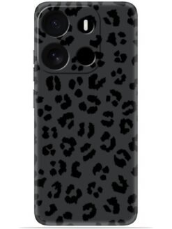 Black leopard print Soft Mobile Cover for Tecno Pop 7 Pro