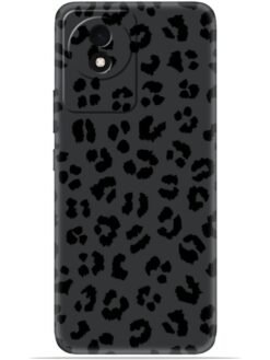 Black leopard print Soft Mobile Cover for Vivo Y02/Y02T