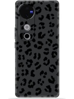Black leopard print Soft Mobile Cover for Vivo V40 (5G)