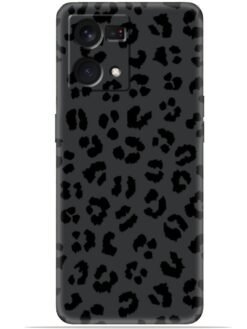 Black leopard print Soft Silicone Mobile Case for Oppo F21 Pro (4G)