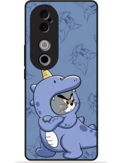 Blue tom and jerry Glossy Metal TPU Phone Cover for Vivo V40 (5G)