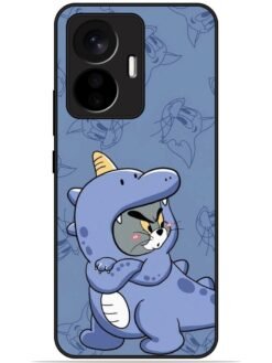 Blue tom and jerry Glossy Metal TPU Phone Cover for Vivo T1 (44W)