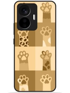 Cat legs design Glossy Metal TPU Phone Cover for Vivo T1 (44W)