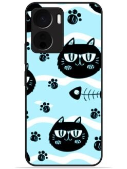 Cats design Glossy Metal TPU Phone Cover for Vivo Y16