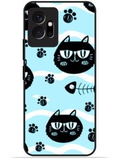 Cats design Glossy Metal TPU Phone Cover for Vivo T1 (5G)