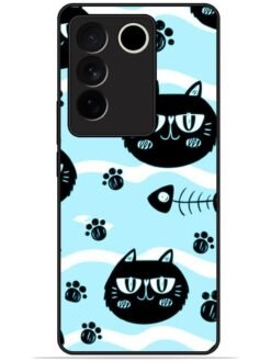 Cats design Glossy Metal TPU Phone Cover for Vivo V27 Pro (5G)