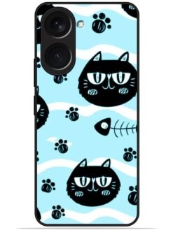 Cats design Glossy Metal TPU Phone Cover for Iqoo Z9 Lite (5G)