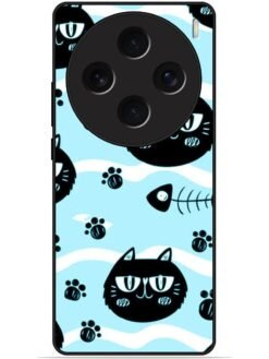 Cats design Glossy Metal TPU Phone Cover for Vivo X100 (5G)