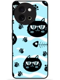 Cats design Glossy Metal TPU Phone Cover for Vivo Y58 (5G)