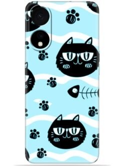 Cats design Soft Mobile Cover for Oppo A58 (5G)
