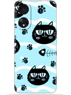 Cats design Soft Silicone Mobile Case for Oppo A78 (4G)