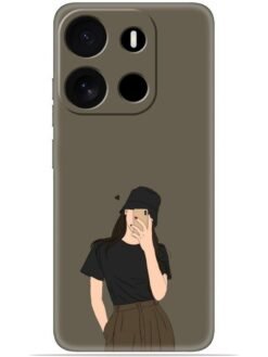 Cute girl design Soft Mobile Cover for Tecno Pop 7 Pro