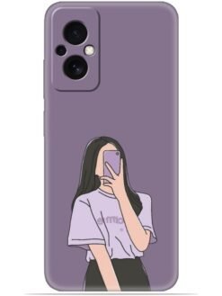 Cute girl selfie Soft Silicone Mobile Case for Poco M4 (5G)