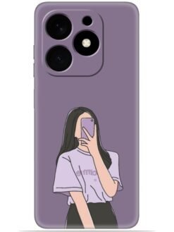 Cute girl selfie Soft Mobile Cover for Tecno Spark 20/20C