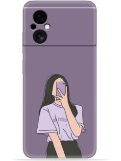Cute girl selfie Soft Mobile Cover for Poco M4 (5G)