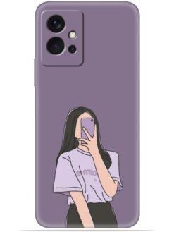 Cute girl selfie Soft Mobile Cover for Vivo T1 (5G)