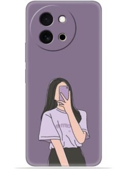 Cute girl selfie Soft Mobile Cover for Vivo Y58 (5G)