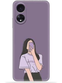 Cute girl selfie Soft Silicone Mobile Case for Oppo A17