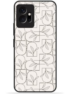 Floral line art Glossy Metal TPU Phone Cover for Vivo T1 (5G)