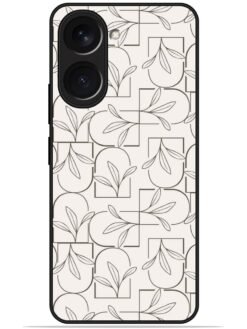 Floral line art Glossy Metal TPU Phone Cover for Vivo Y18/Y18E/Y18i/Y18T