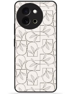 Floral line art Glossy Metal TPU Phone Cover for Vivo T3X (5G)