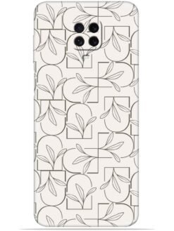 Floral line art Soft Mobile Cover for Xiaomi Redmi Note 9 Pro
