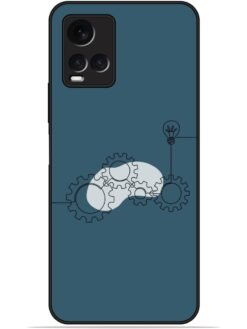 Gears design Glossy Metal TPU Phone Cover for Vivo Y21/Y21A/Y21G/Y21T/Y21E