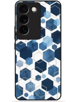 Hexagon design Glossy Metal TPU Phone Cover for Vivo T3 (5G)