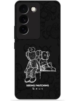 KAWS black design Glossy Metal TPU Phone Cover for Vivo T3 (5G)