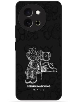 KAWS black design Glossy Metal TPU Phone Cover for Vivo Y58 (5G)