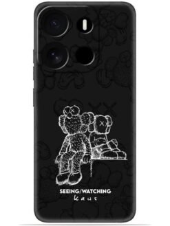 KAWS black design Soft Mobile Cover for Tecno Pop 7 Pro