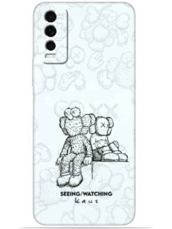 KAWS white design Soft Mobile Cover for Vivo Y20/Y20i/Y20s/Y20A/Y20G/Y20T